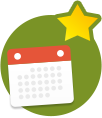 Event calendar with a star